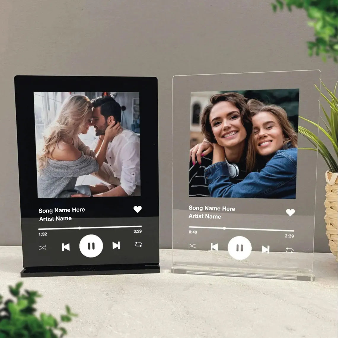 Custom Music Spotify Plaque with White Stand